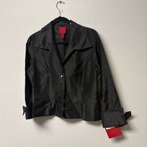 JS Collections Black Satin Blazer